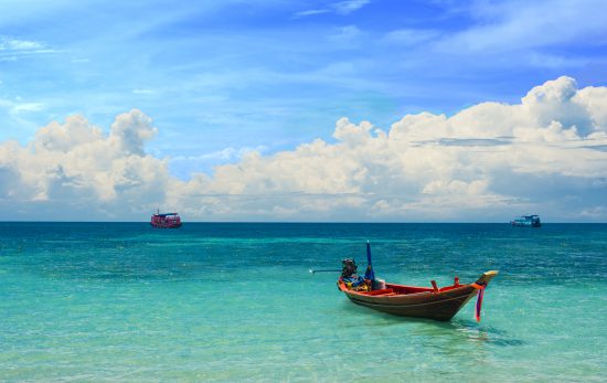 PADI open water referral in Thailand - Boat - Water - Blue